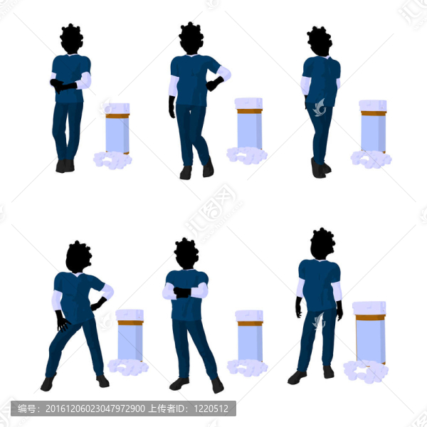 非洲裔美國(guó)女孩插畫剪影