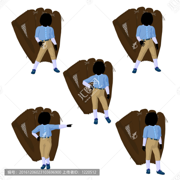 青少年棒球運動員插畫