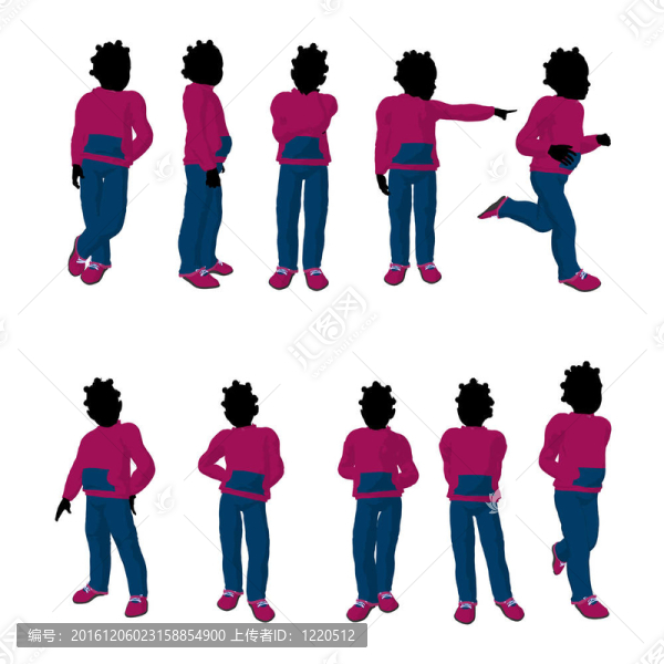 非洲裔青少年城市女性剪影