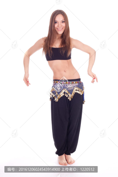 美麗的肚皮舞長(zhǎng)頭發(fā)的肖像