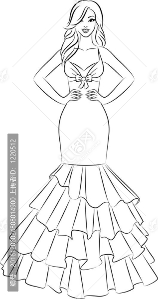 美麗新娘插畫