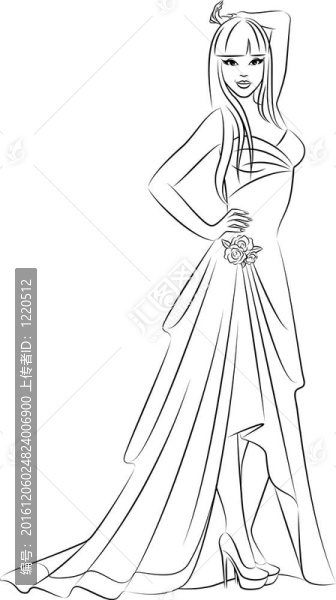 美麗新娘插畫