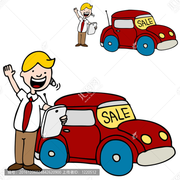 汽車推銷員使用他的數(shù)字平板設(shè)備