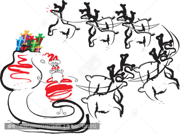 Santa在他的雪橇