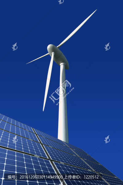 太陽能電池板和風(fēng)力渦輪機