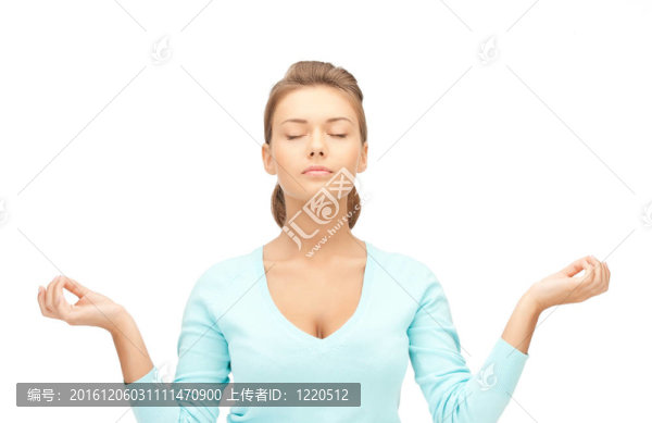 女人在冥想