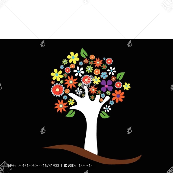 五顏六色的樹與花