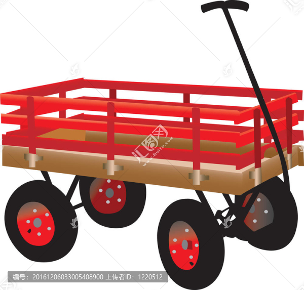 大紅兒童手推車
