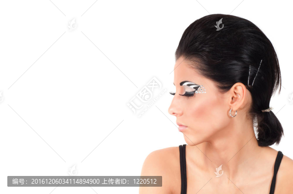 彩色臉?biāo)囆g(shù)的女人