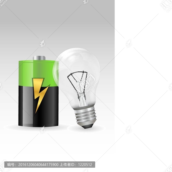 帶電池的電子燈泡