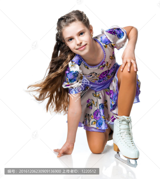 女孩在溜冰鞋