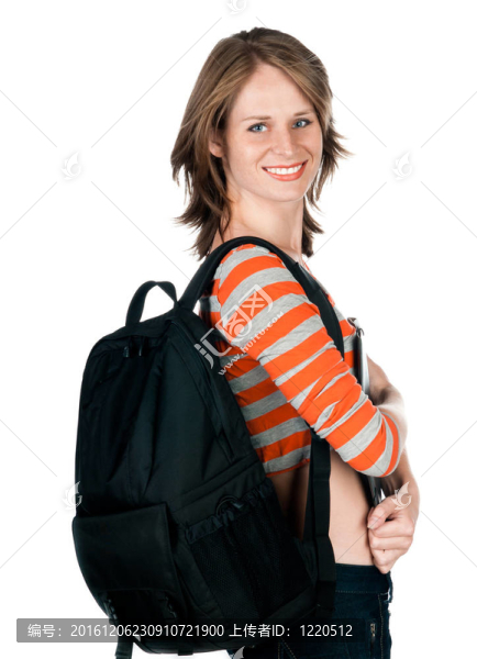 漂亮的年輕女人帶著文件夾