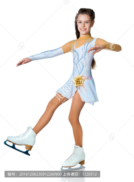 女孩在溜冰鞋