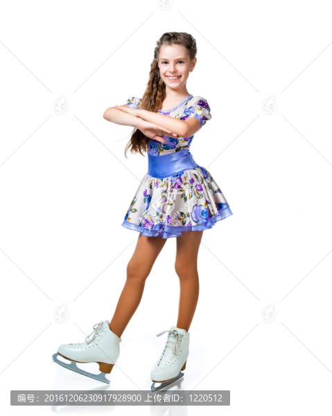 女孩在溜冰鞋