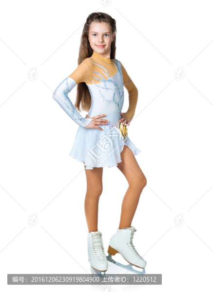 女孩在溜冰鞋