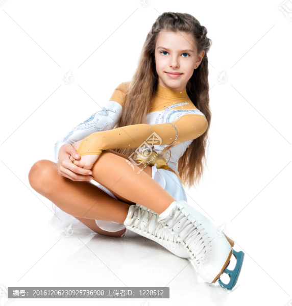 女孩在溜冰鞋
