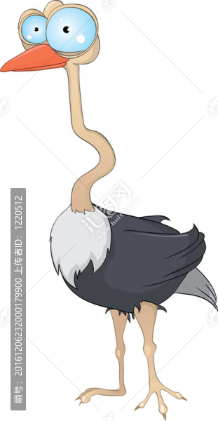 卡通人物的鴕鳥
