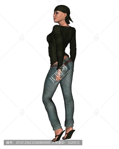牛仔褲中的休閑女人1