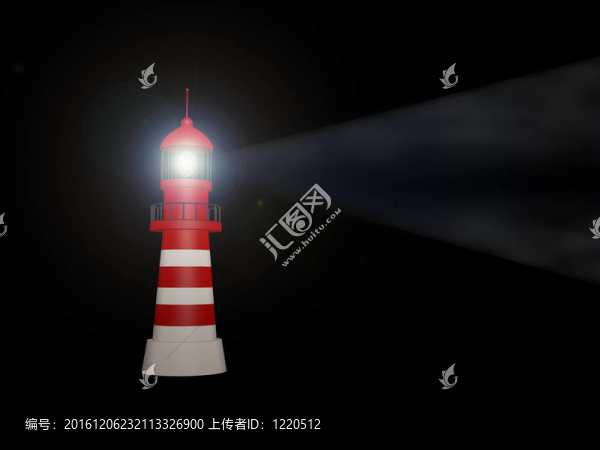 白色背景燈塔