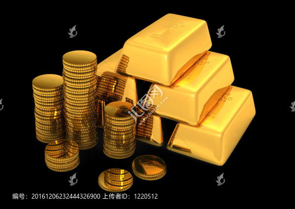 三維金條和硬幣