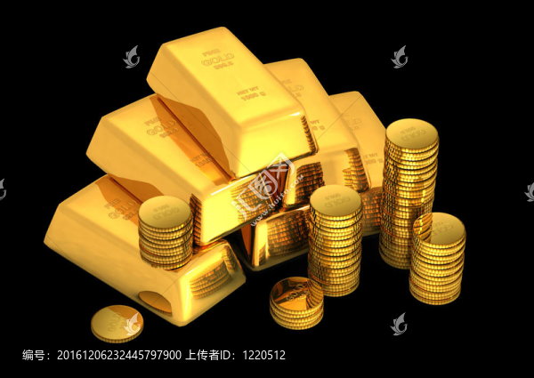 三維金條和硬幣