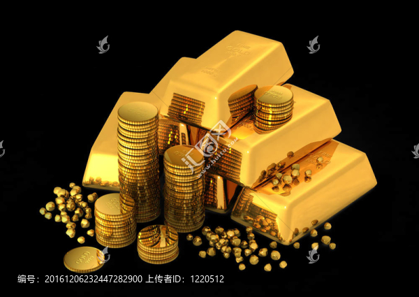 三維金條和硬幣