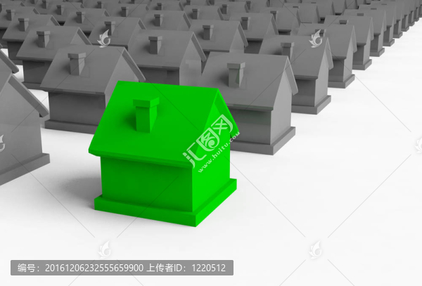 前景中的綠色住宅