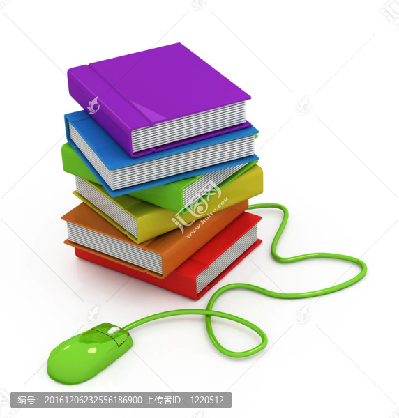 電腦鼠標和書籍
