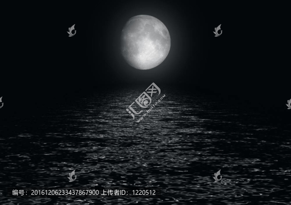 滿月倒映在水中
