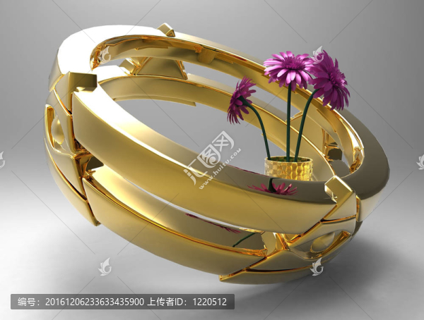 花瓶里有紫色的金戒指