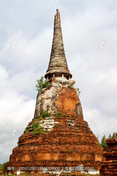 在Wat,chaiwattanaram寺塔；Ayutthaya；泰國(guó)