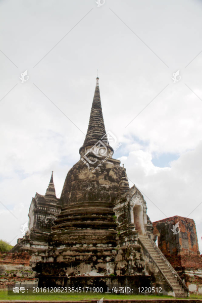 在Wat,chaiwattanaram寺塔；Ayutthaya；泰國(guó)