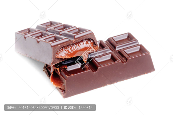 白色背景巧克力條