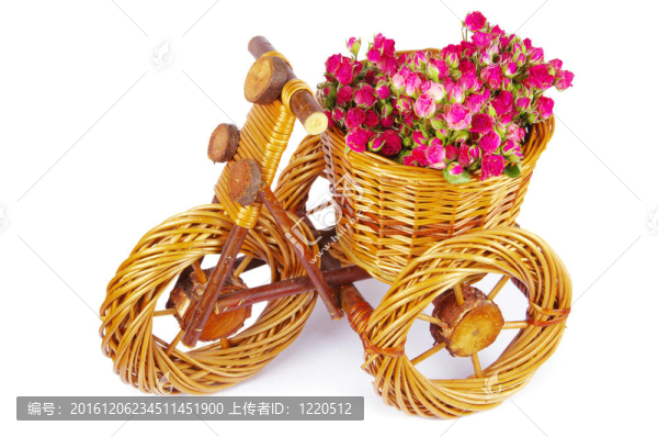 帶花的自行車花瓶