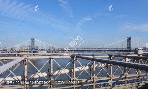 在陽光明媚的氣氛曼哈頓橋