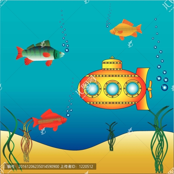 水下黃色潛艇