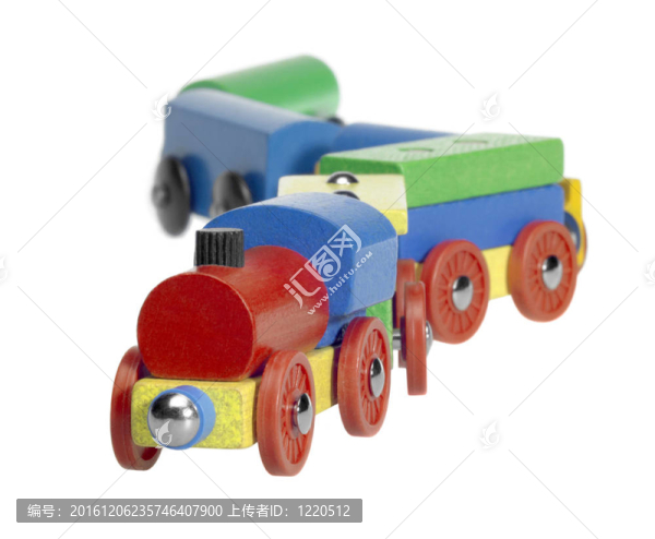 彩色木制玩具火車