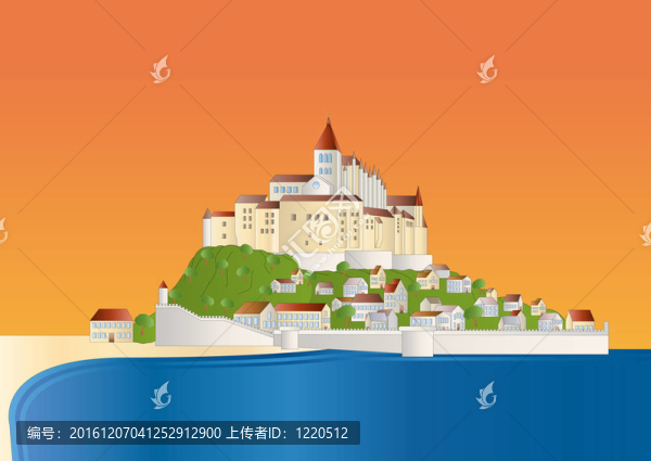 蒙圣米歇爾的日落