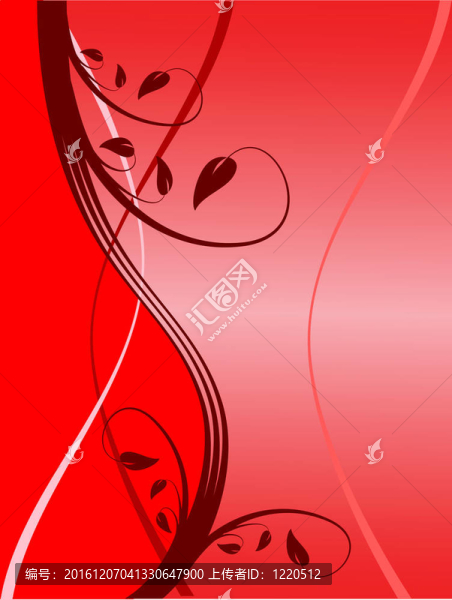 紅色花卉插畫