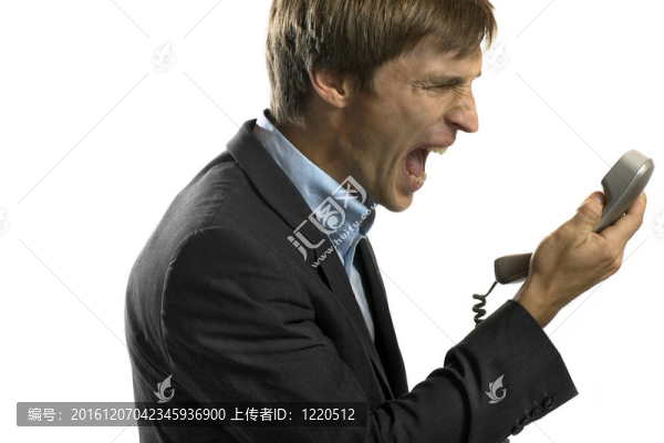 憤怒的商人在電話里