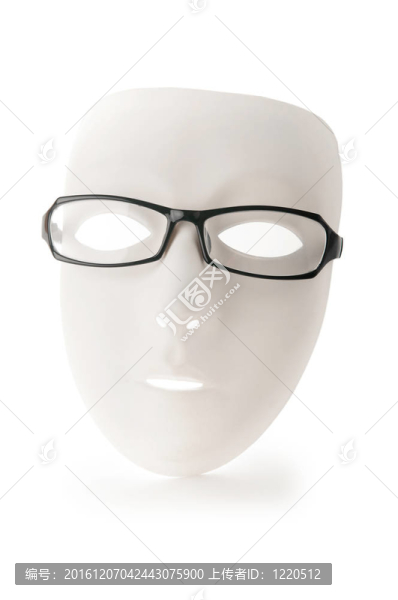 白色的面具和閱讀眼鏡