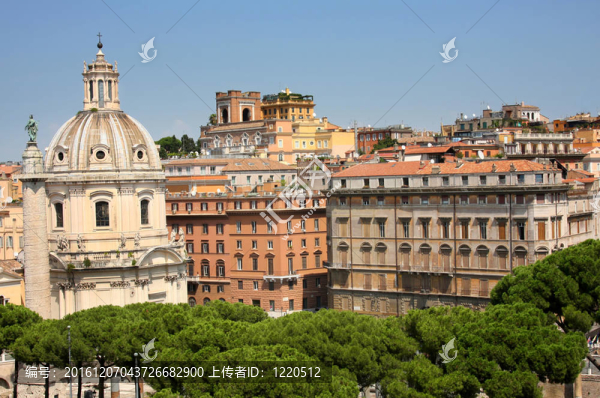 Traian柱和Santa,Maria迪洛雷托；羅馬；Italiy