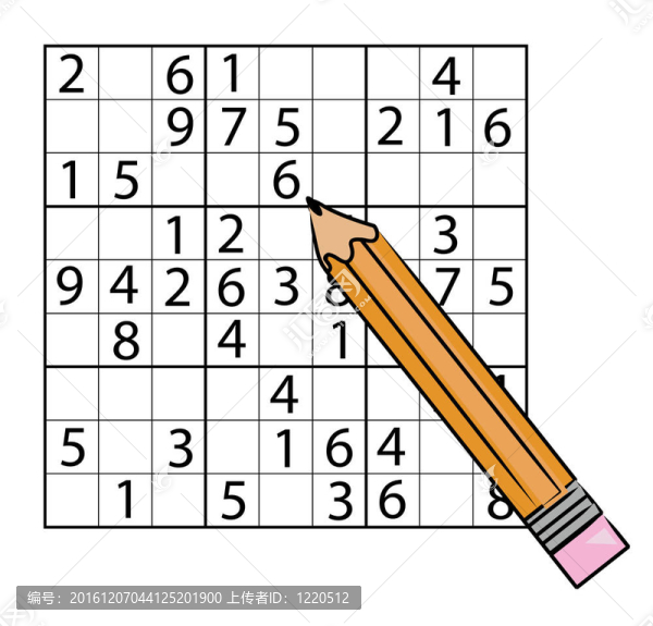 鉛筆填寫數(shù)字的數(shù)獨(dú)游戲