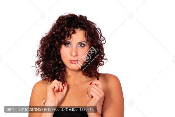 一個快樂的年輕女人特寫肖像