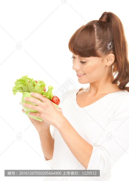 美麗的家庭主婦與蔬菜
