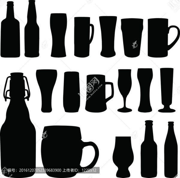 啤酒瓶和玻璃杯