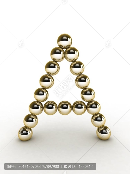 黃金珠3D字母。