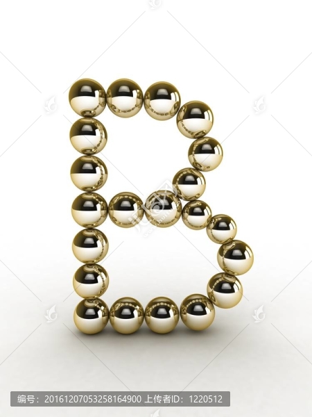 黃金珠3D字母。