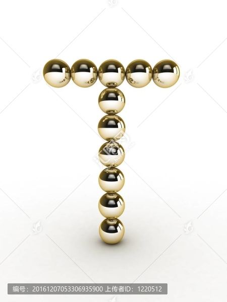 黃金珠3D字母。