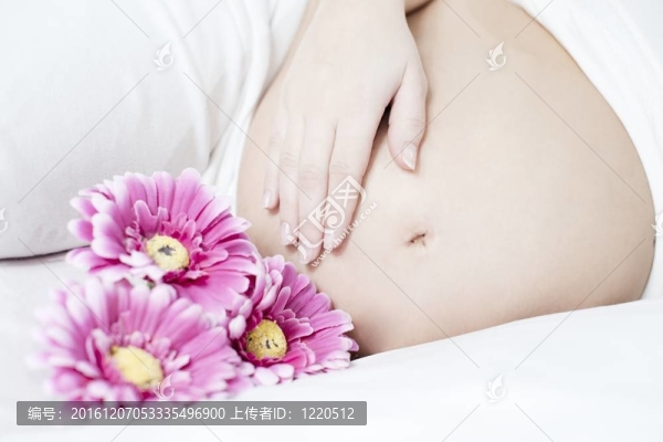 年輕的孕婦花
